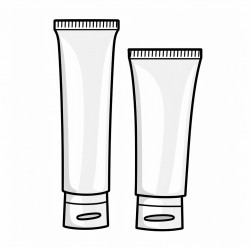 toothpaste and brush bold and easy white background