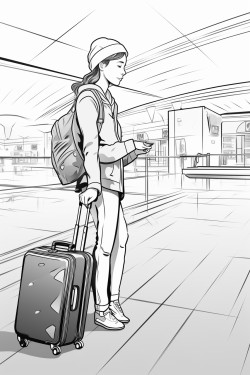 airport check in people luggage