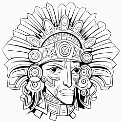 create a pencil sketch of an aztec warrior