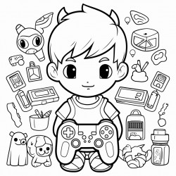 kawaii style gamer theme