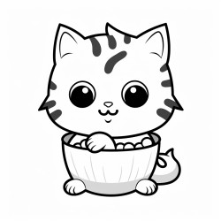 cute cat with a cupcate