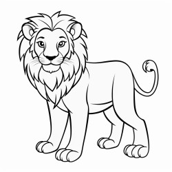 a full body coloring page of a lion