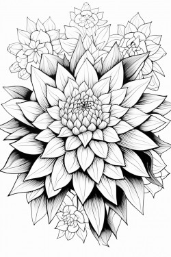 line drawing of origami dagfodil