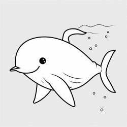 a full body coloring page of a narwhal
