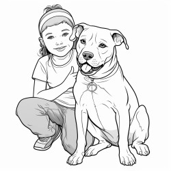 girl with staffie dog