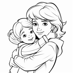 mother and kid hugging
