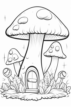 mushroom house in a forest