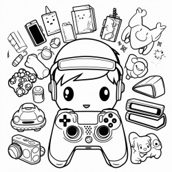 kawaii style gamer theme