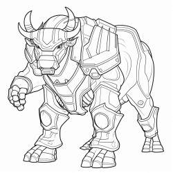 large full body bull wearing diamond armor