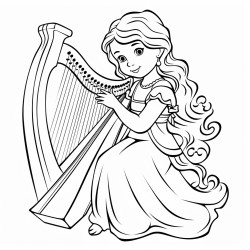 un cor une harpe et un violon