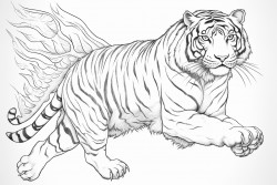 a flying tiger with wings