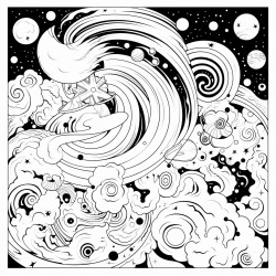 a mysterious dark swirl in space that pulls everything in