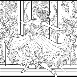 art neuveau dance hall floral walls