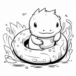 an axolotl and doughnut