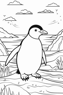 a  penguin in the ocean