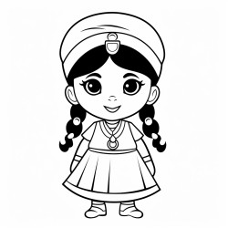 a cute maqaruaq  coloring bookvector white background black and white black drawing