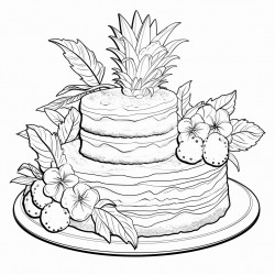 hummingbird cake with peaces of pineapple banana