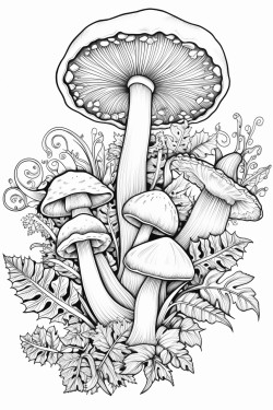 magic wand leaves mushrooms filligree