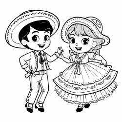 pareja de esqueletos con ropa tradicional tipica mexicana bailando felices