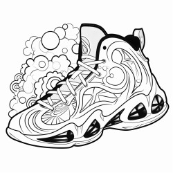 a basketball shoe with a tiedye pattern and a psychedelic vibe