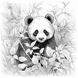 panda eats leaves
