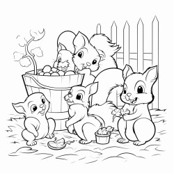 squirrels in a yard