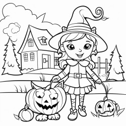 mily kotek na temat halloween z dyniami ktore sie smieja