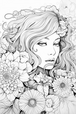 bloom colouring page