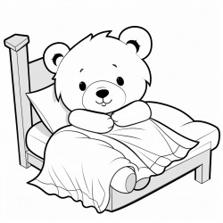 bear in bed