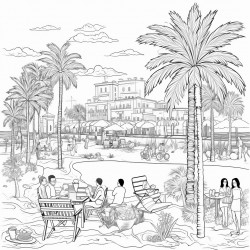 european summer beaches cheese wine palm trees people playing having fun