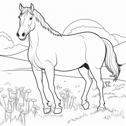draft horse in a meadow