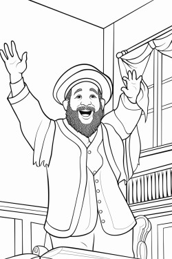 a rabbi throwing an orange at a synagogue