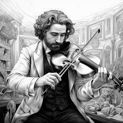 man playing the violin