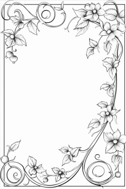 narrow page border for a lettersized sheet of paper featuring a vine with small flowers