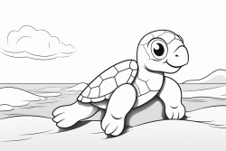 a baby sea turtle on a beach