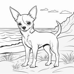 a chihuahua frolicking at the beach