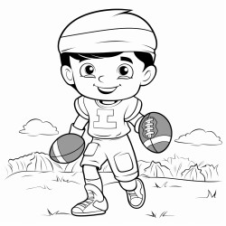 football player with pumpkins