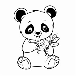 panda eating leaves