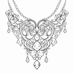 heart shape crystal jewel  necklace