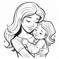 mother and kid hugging