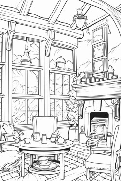 cozy fall coffee shop