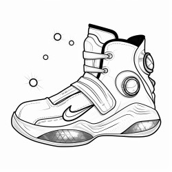 a futuristic basketball shoe with glowing lights and a sleek design