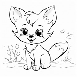 a cute baby fox