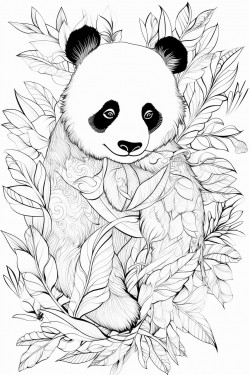 panda eats leaves