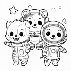 cute astronaut animals