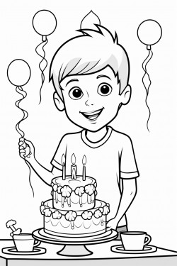 6 year old birthday boy celebrating