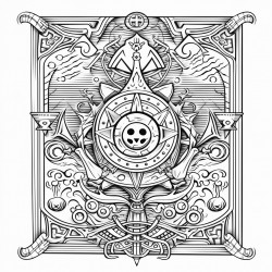 a wizards spellbook with norse runes magical creatures and alchemy symbols