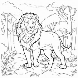 lion in a forest