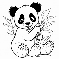 a panda eating bamboo enjoying it