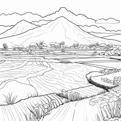 a rice field in reunion island
